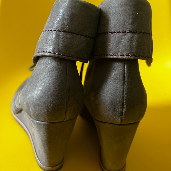 39 8.5 Biala NORDSTROM leather ankle booties wedge shoes lace-up tie boots - Picture 4 of 9